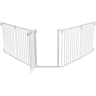 Trixie Hundezaun Zaun Metall 5-Teilig Mit Tür Weiss 62,5-300X76,5 Cm