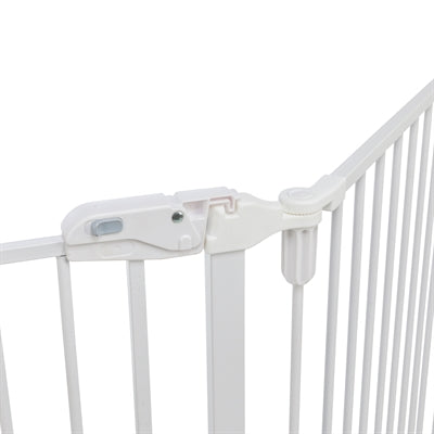 Trixie Hundezaun Zaun Metall 5-Teilig Mit Tür Weiss 62,5-300X76,5 Cm